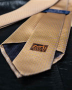 “HERMES” Double line patterned silk tie