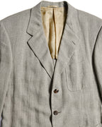 HERMES/ Pure Linen Oversized Single Breasted Tailored Jacket Beige