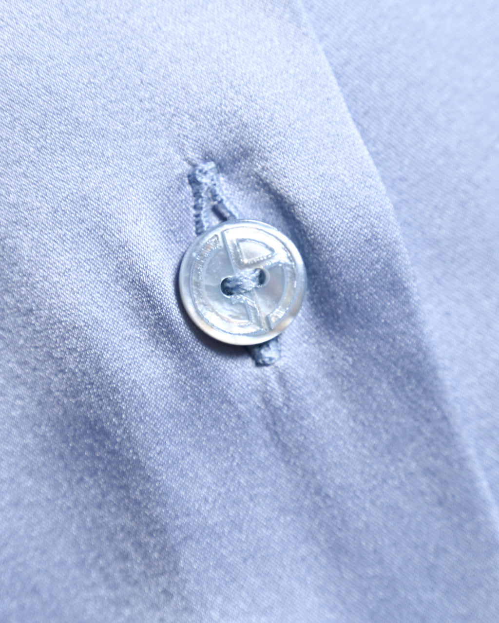 GIORGIO ARMANI/ Beautiful Stretch Satin Dress Shirt Shiny Blue
