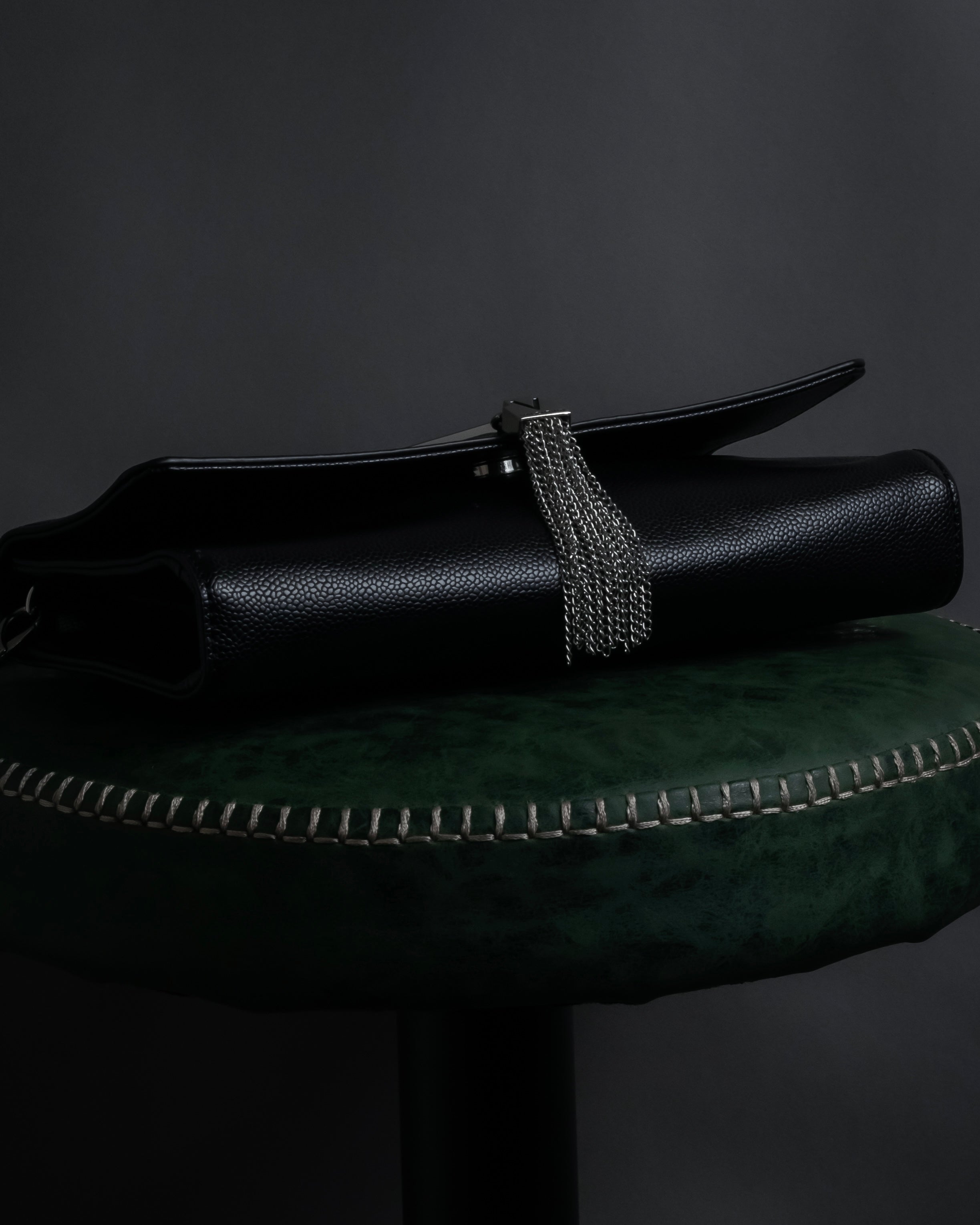 "VALENTINO" Textured leather V tassel chain shoulder bag