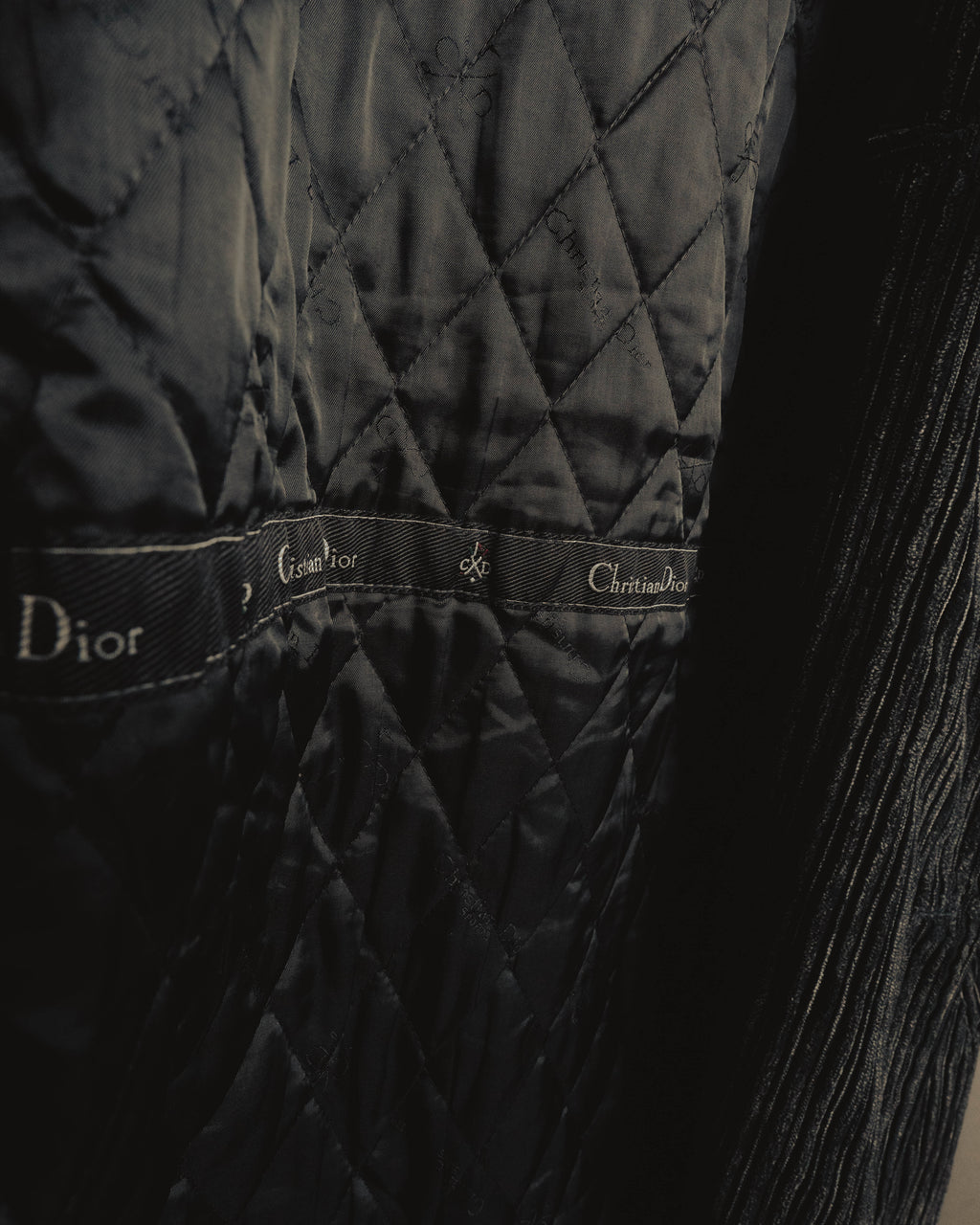 "Christian Dior" 80's-90's Classically tailored belted double-breasted coat