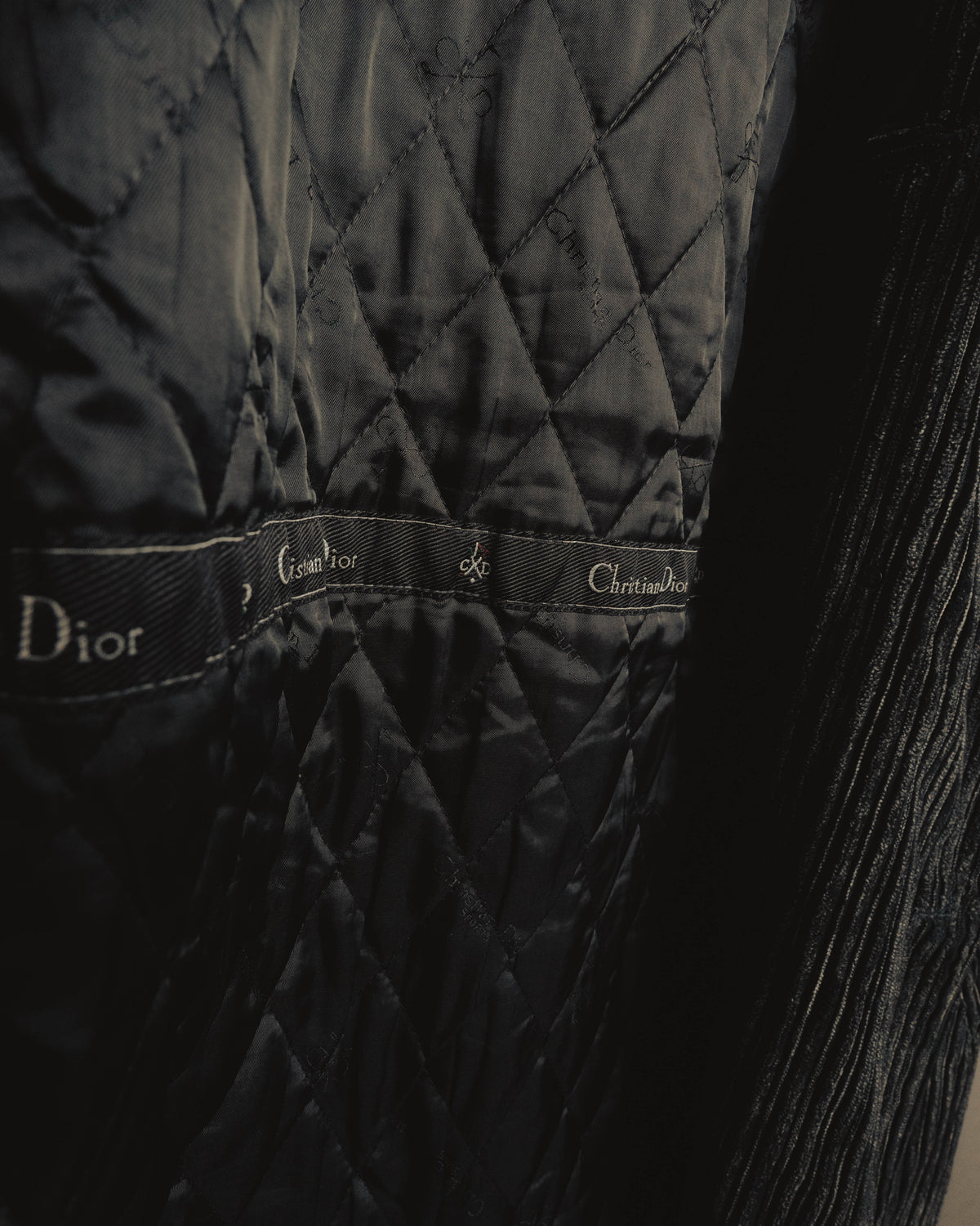 "Christian Dior" 80's-90's Classically tailored belted double-breasted coat