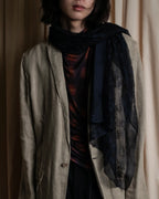 "CHANEL" Coco Mark scattered sheer large scarf