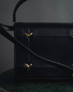 -SPECIAL- "VALENTINO GARAVANI" 90’s-00’s V corner hardware leather top handle bag