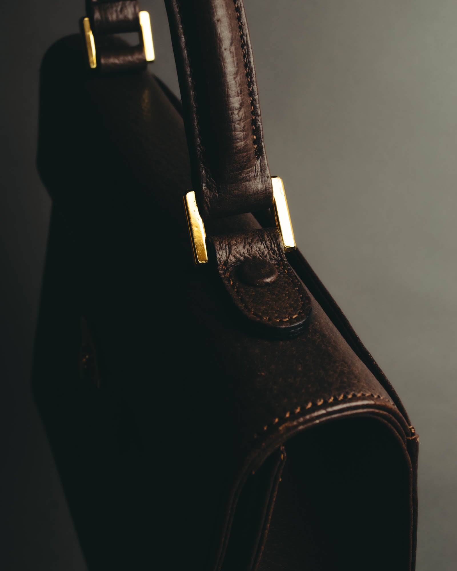 "Valentino Garavani" 80's-90's Classic box leather top-handle handbag