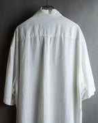 "HUGO BOSS" Linen oversized half sleeve button down shirt