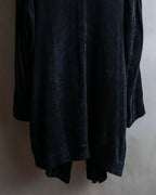 "ISSEY MIYAKE PERMANENT" Large shawl collar silk long cardigan