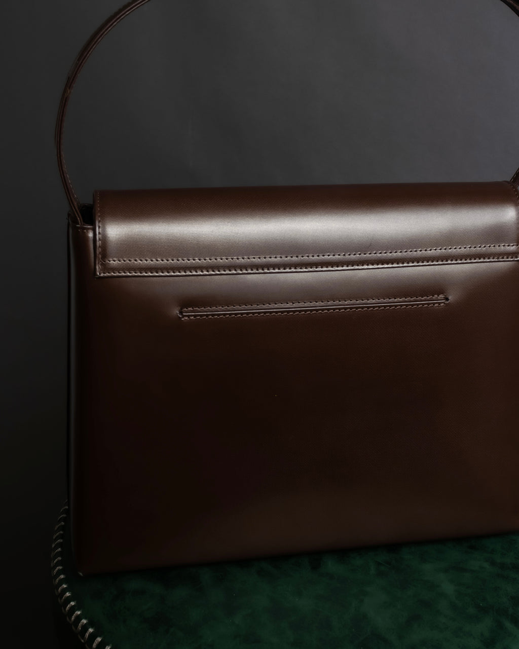 "GIVENCHY MAROQUINERIE" Trapezoidal brown leather one-handle bag
