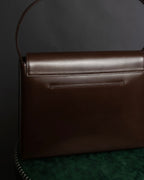 "GIVENCHY MAROQUINERIE" Trapezoidal brown leather one-handle bag