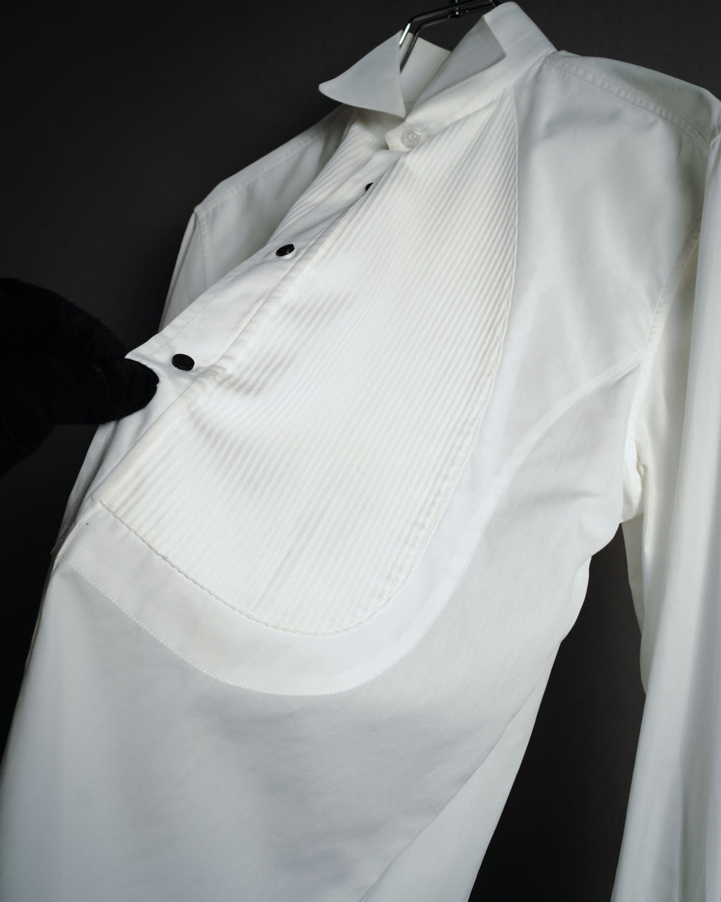 –SPECIAL– "Yves Saint Laurent" 00’s Tuxedo bib-front wing-collar dress shirt
