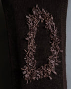 "Christian Dior  Patchwork logo detail fringe long muffler