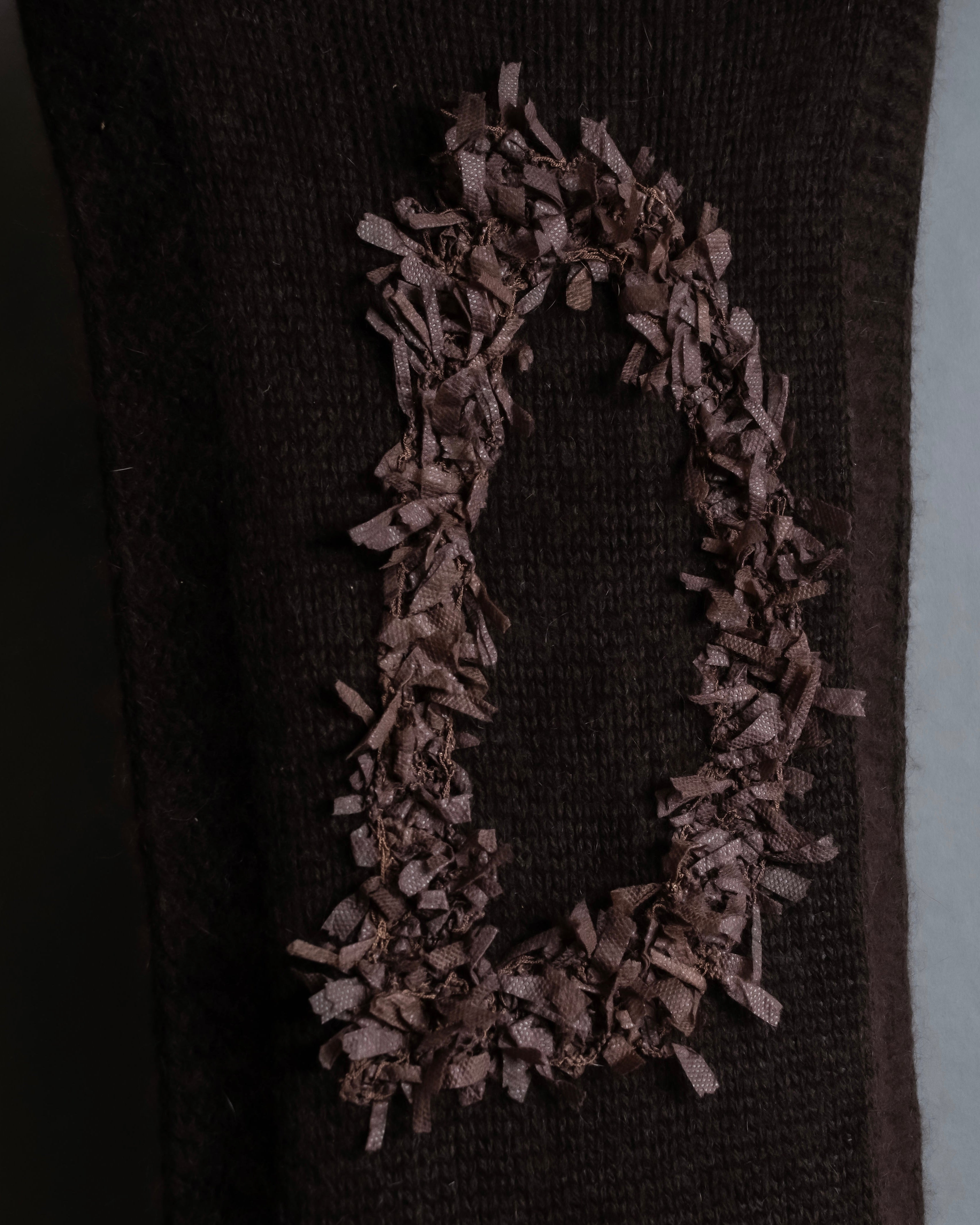 "Christian Dior  Patchwork logo detail fringe long muffler