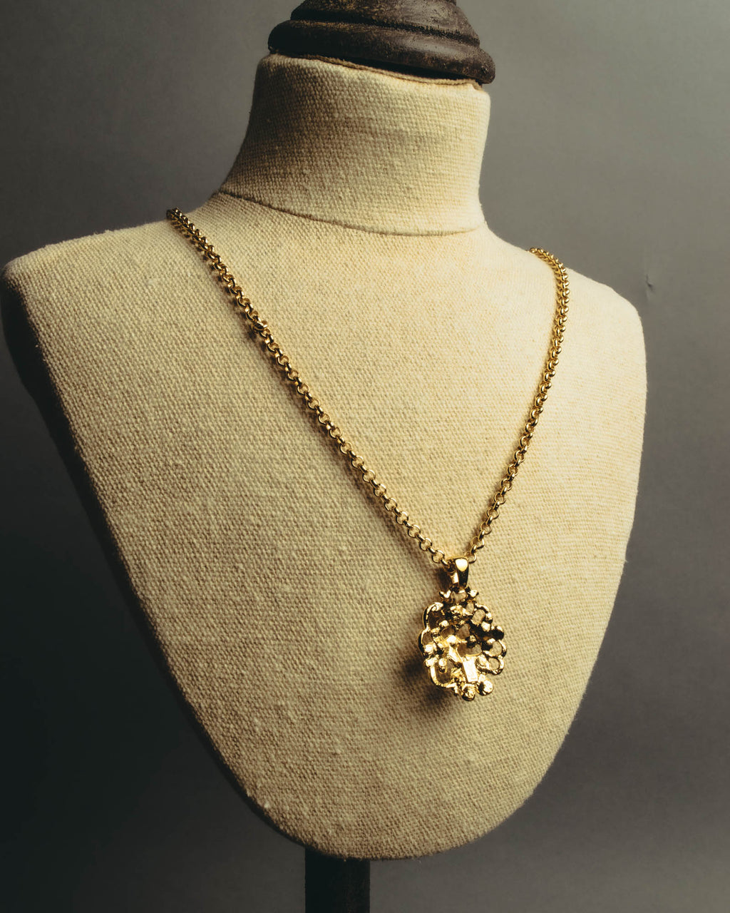 "Yves Saint Laurent" 80's-90's Sculptural floral pendant necklace