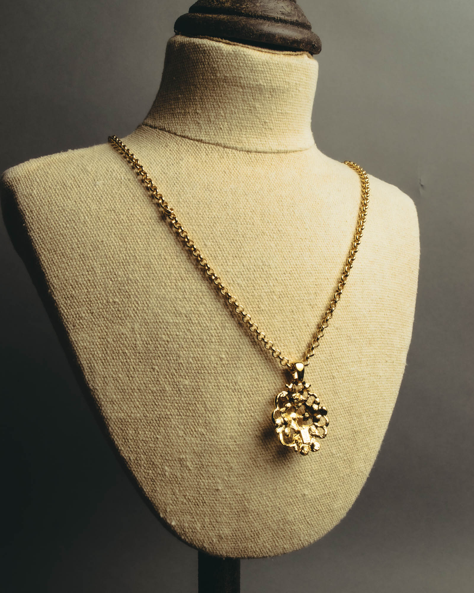 "Yves Saint Laurent" 80's-90's Sculptural floral pendant necklace