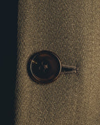 -SPECIAL- "Hermès" 80's-00's Leather collar tailored blazer