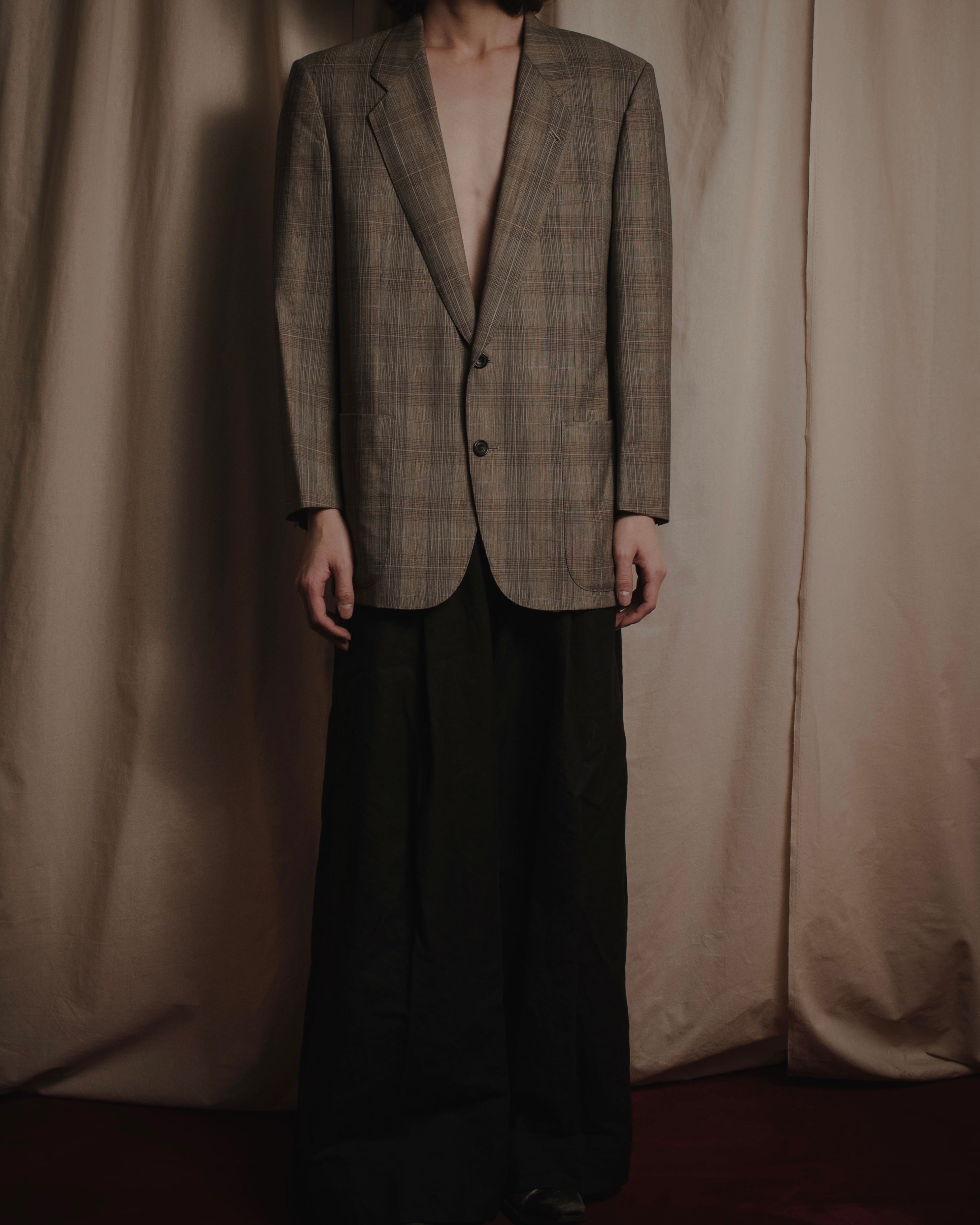 "BALENCIAGA" Windowpane checked tailored blazer