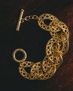-SPECIAL- “Christian Dior” 70’s-90’s Sculptural openwork gold tone chain bracelet