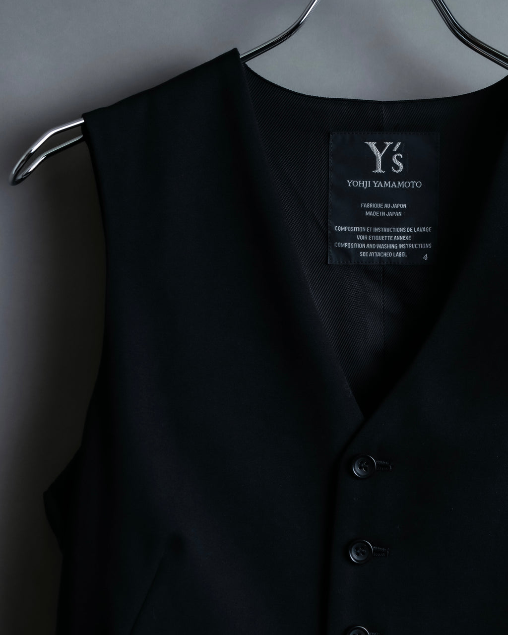 “Y‘s” Tail coat detailed vest