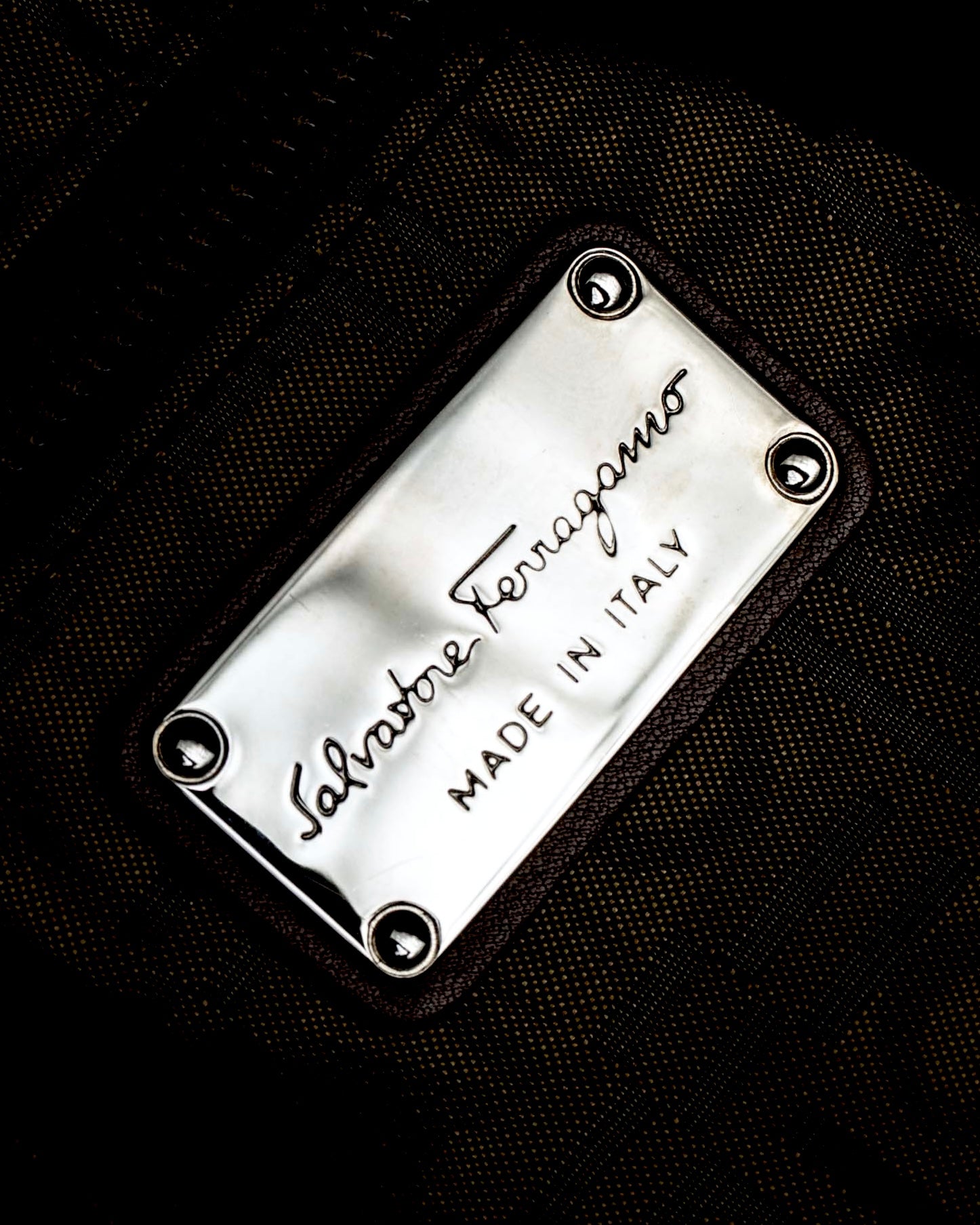 "Salvatore Ferragamo" Gathered form Gancini motif design suede hand bag