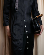 "THOM BROWNE" Shiny long hidden button shirt