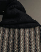 -SPECIAL- “GUCCI” 80’s-90’s Textured striped shawl collar long coat