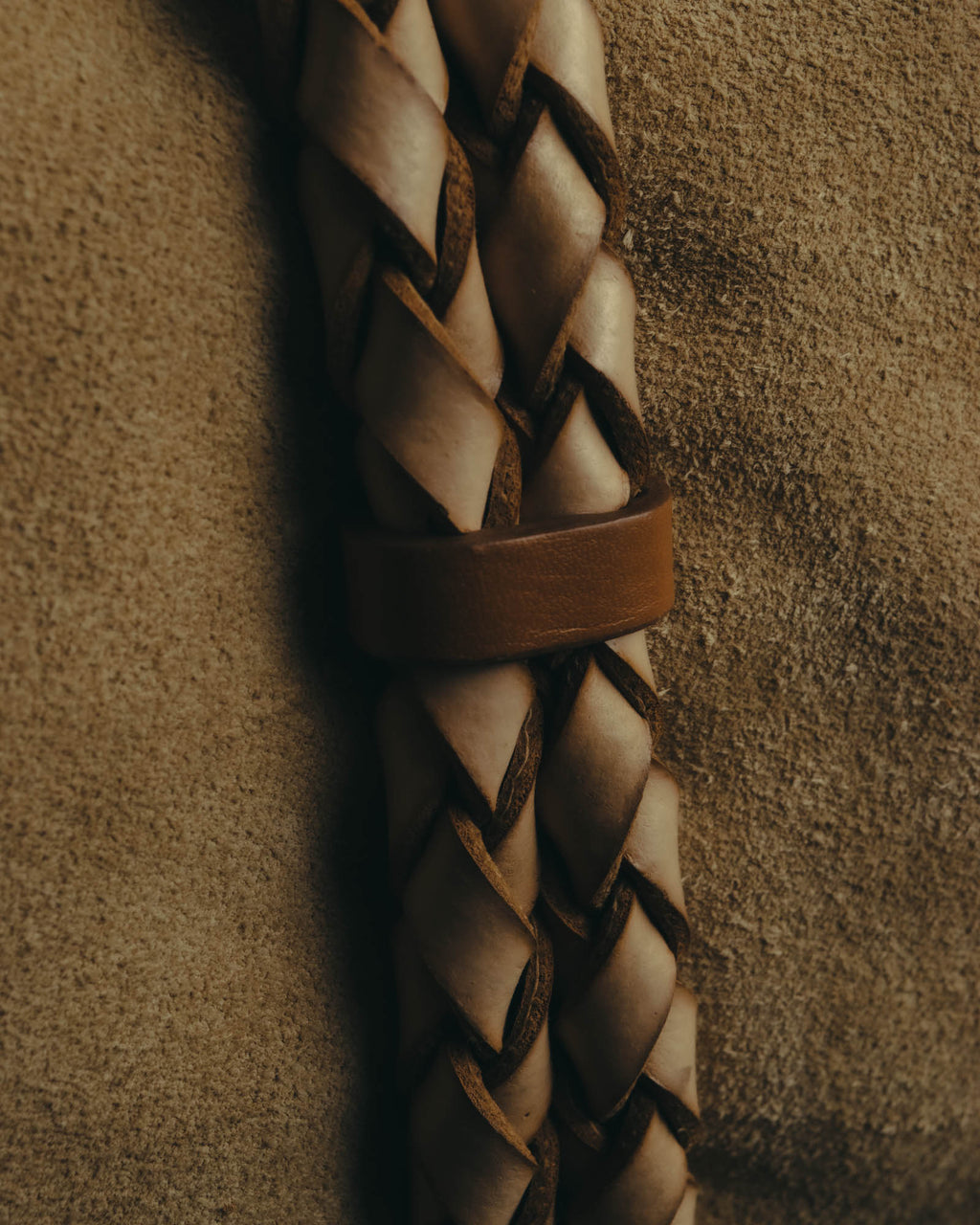 “Burberry” 00’s Braided leather handle suede shoulder bag