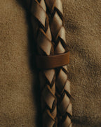 “Burberry” 00’s Braided leather handle suede shoulder bag