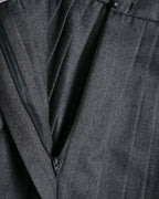 Christian Dior (SAMPLE)/ Archived Pure Wool Luxury Long Pleats Skirt Gray