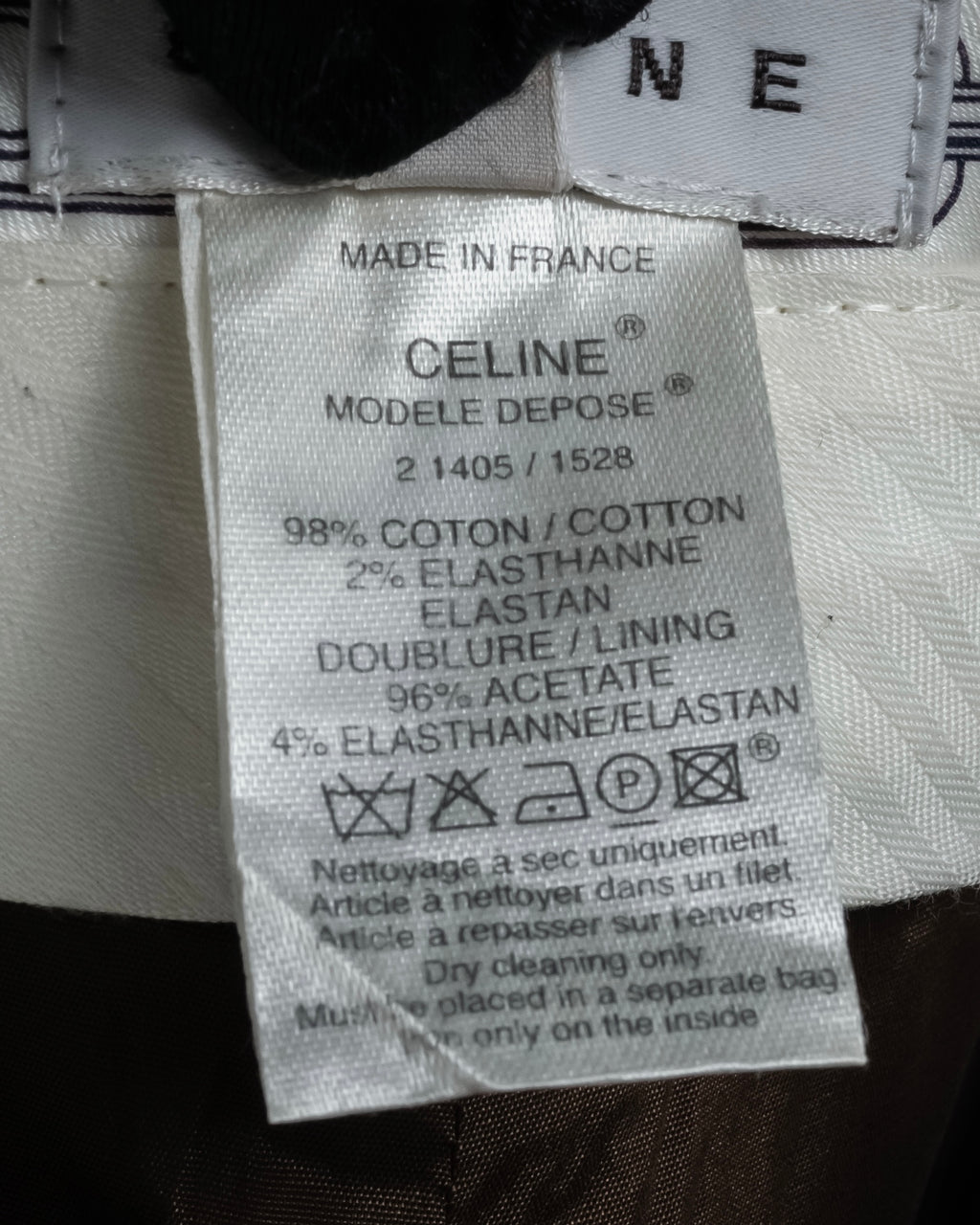 "CELINE" 1999-2003 low-rise flared stretch slacks