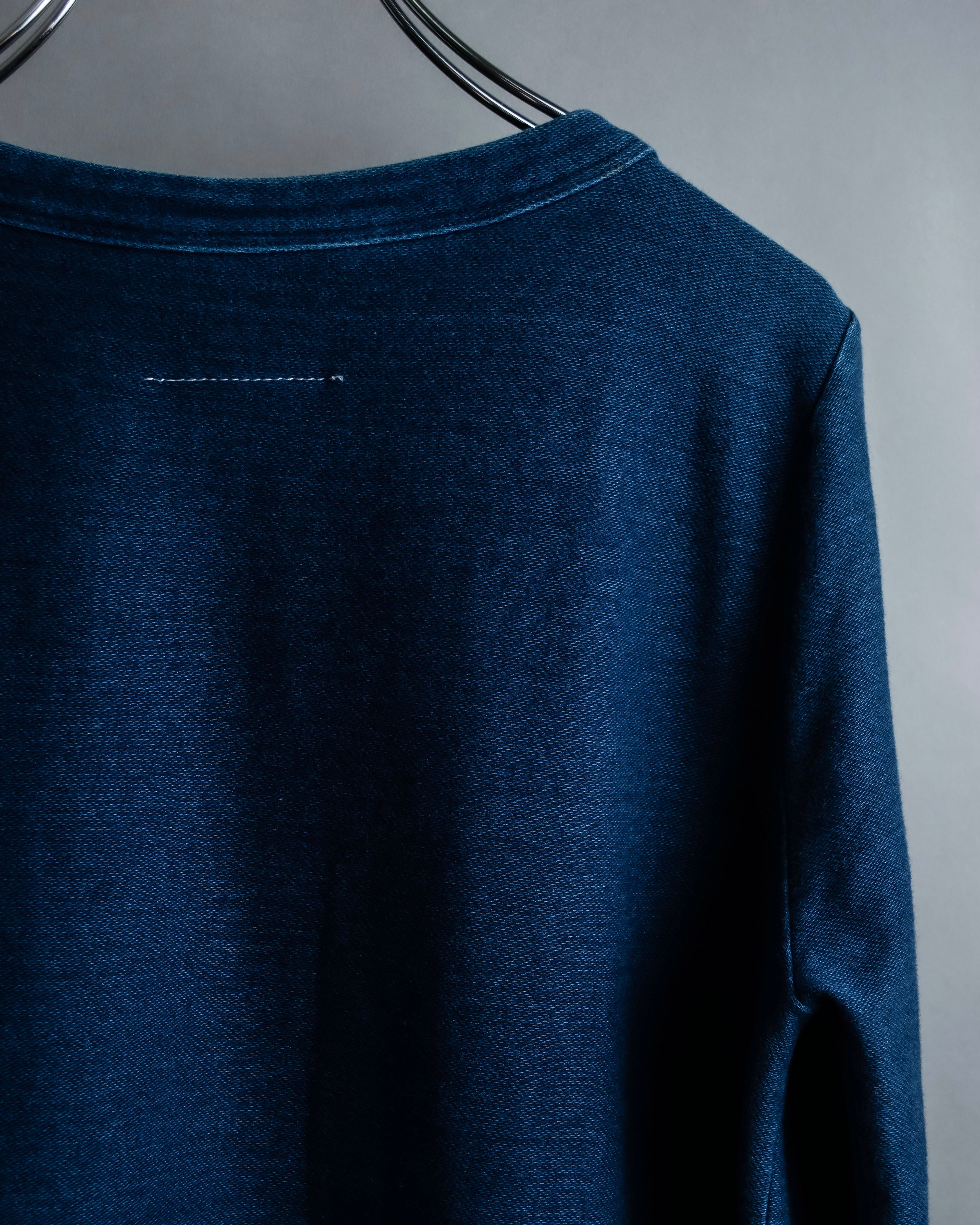 “MM6” front cut designed dennim long pull over