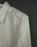 -SPECIAL- "Dior" 10's-20's Sculptural cord embellished concealed placket long sleeve dress shirt