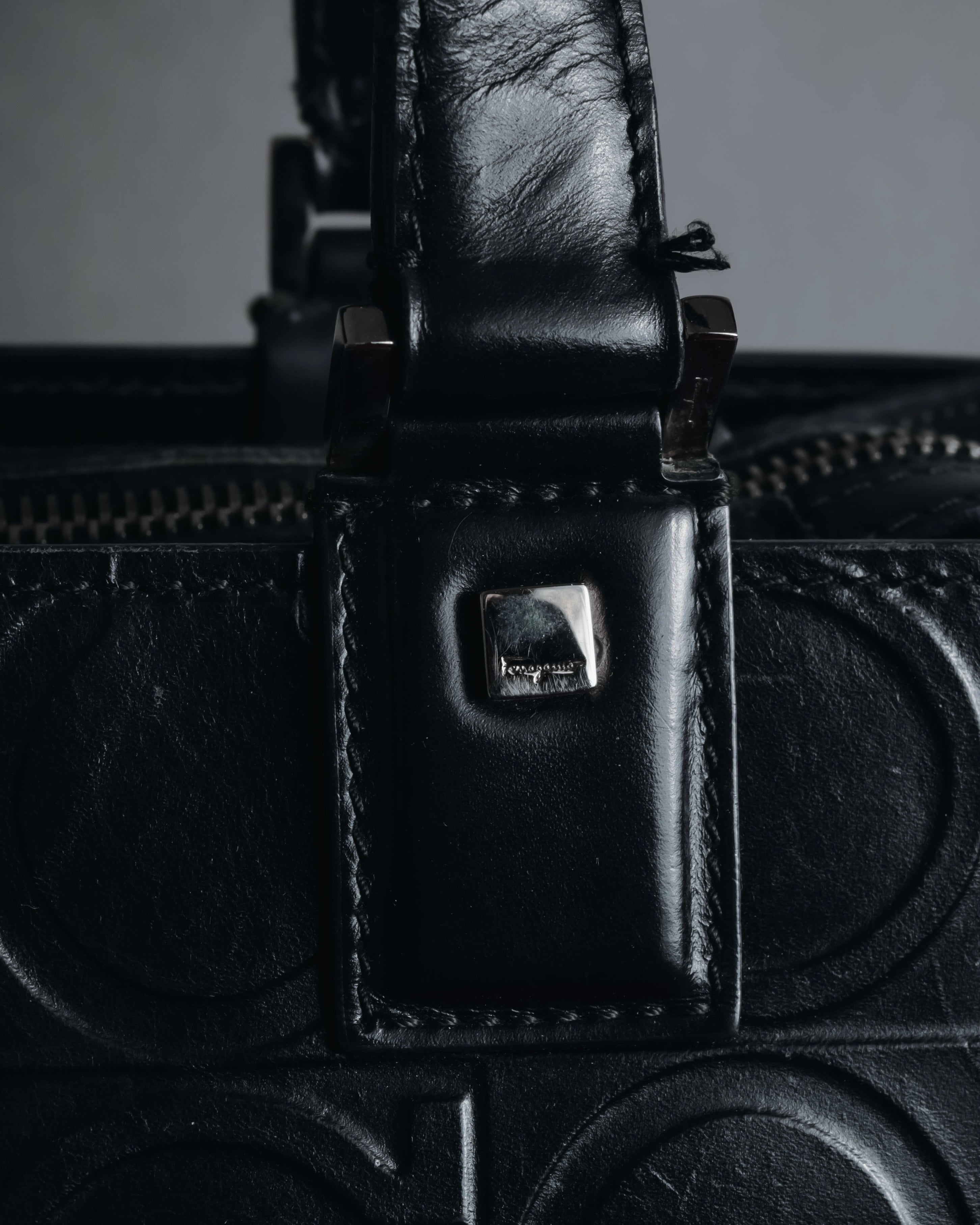 "Salvatore Ferragamo" Late 90’s Gancini embossed leather tote bag