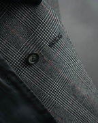 -MOOD MILLÉSIMES- 80’s-90’s Prince of Wales check wool double-breasted setup suit