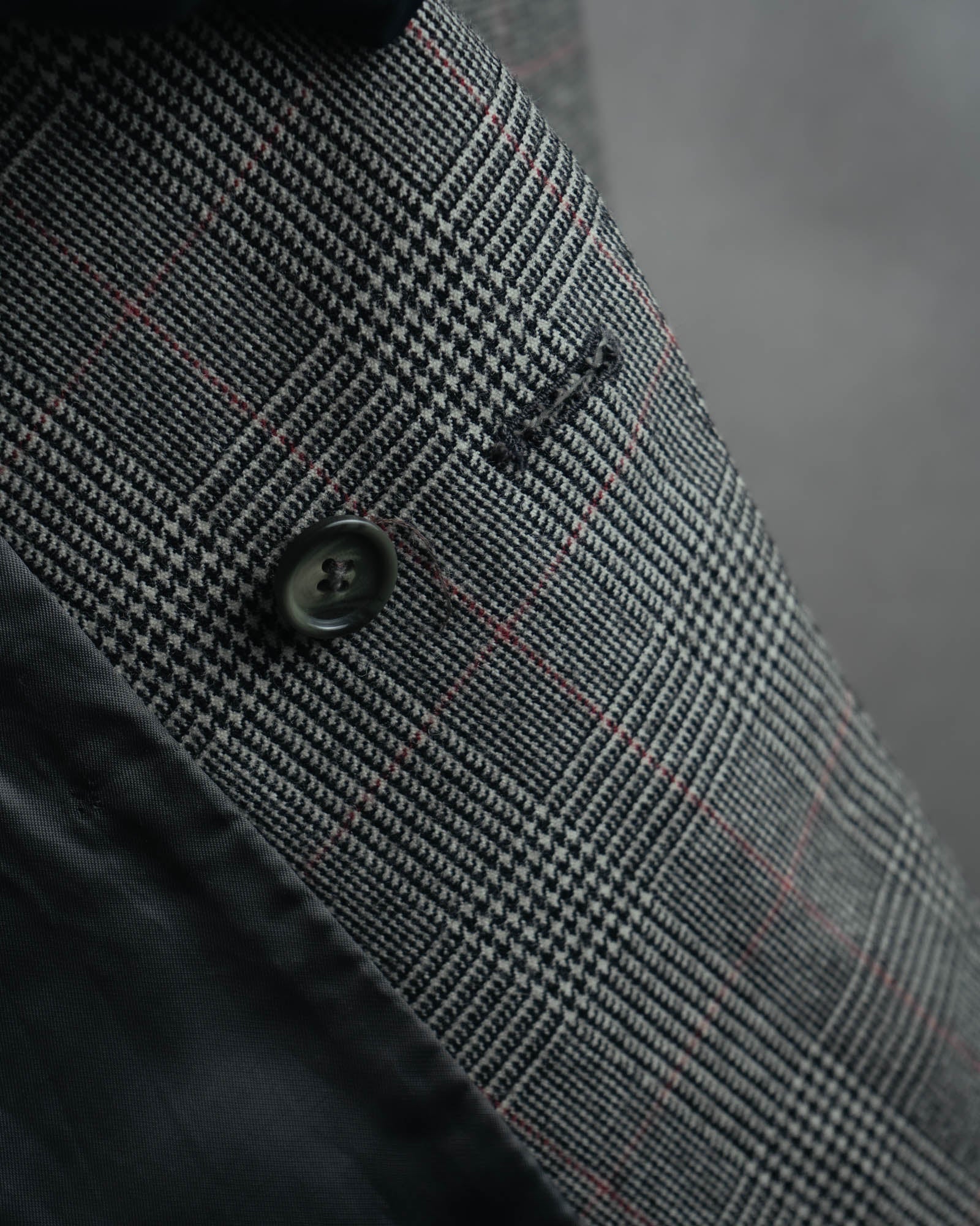 -MOOD MILLÉSIMES- 80’s-90’s Prince of Wales check wool double-breasted setup suit