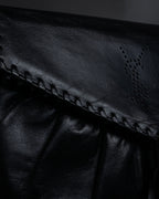 "YVES SAINT LAURENT" 80's-90's Logo engraved tassel detail bag