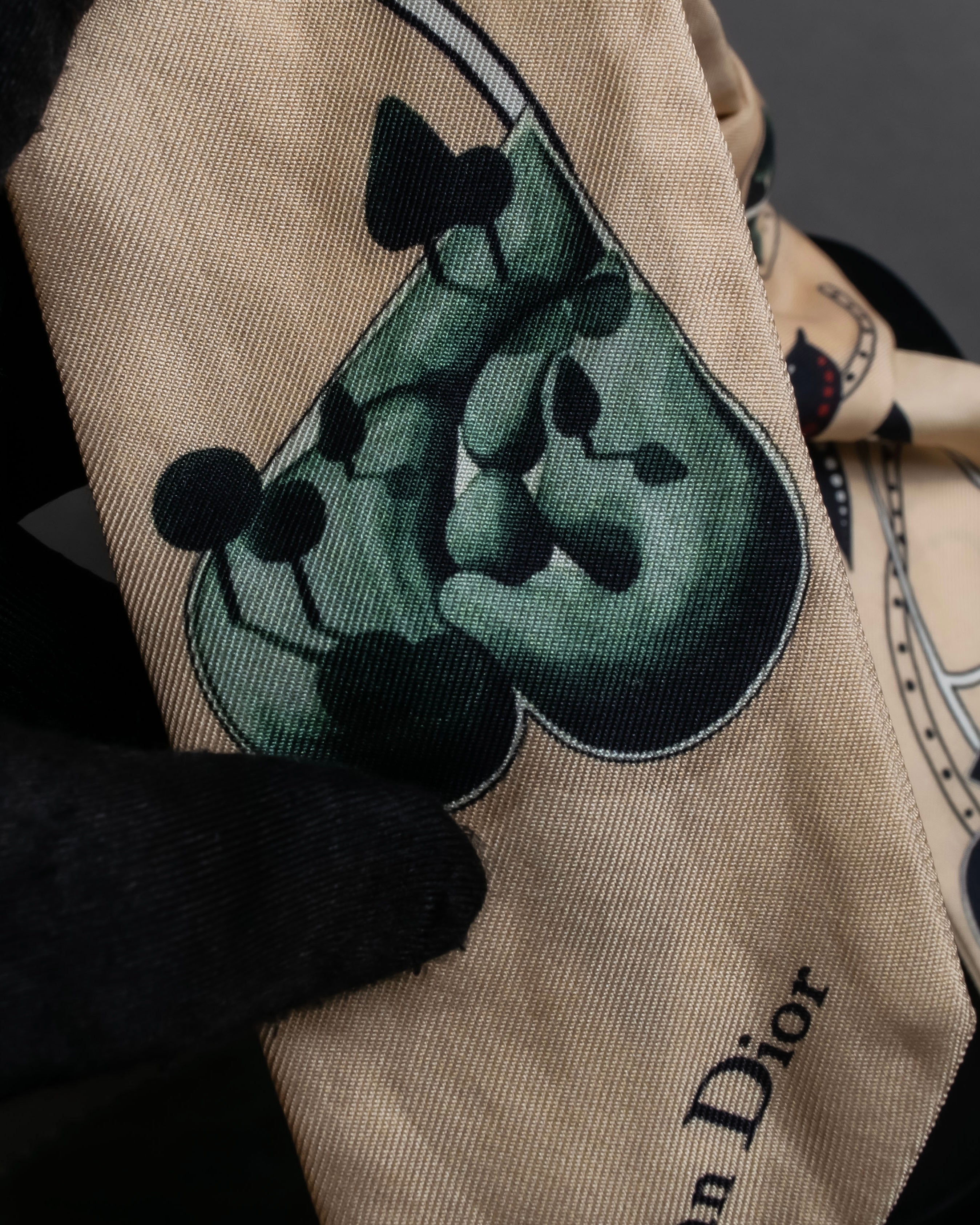 "Christian Dior" Iconic motif silk twilly scarf