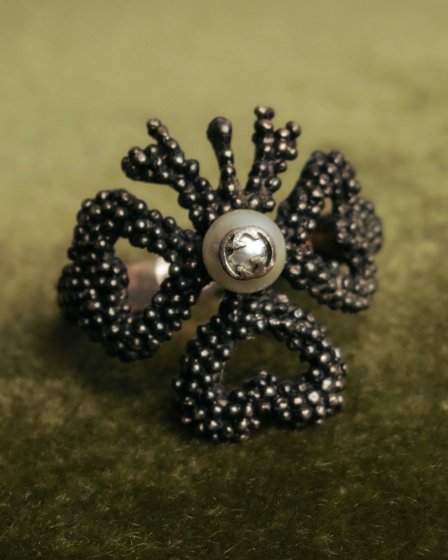 “GUCCI” 2016-20 Pearl GG flower ring