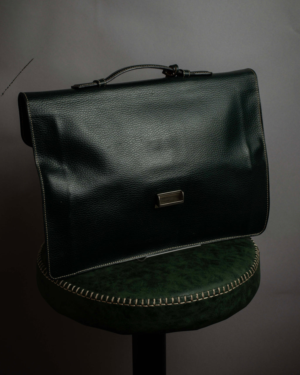 "E. MARINELLA Sottobraccio" Slide closure design 2way leather bag