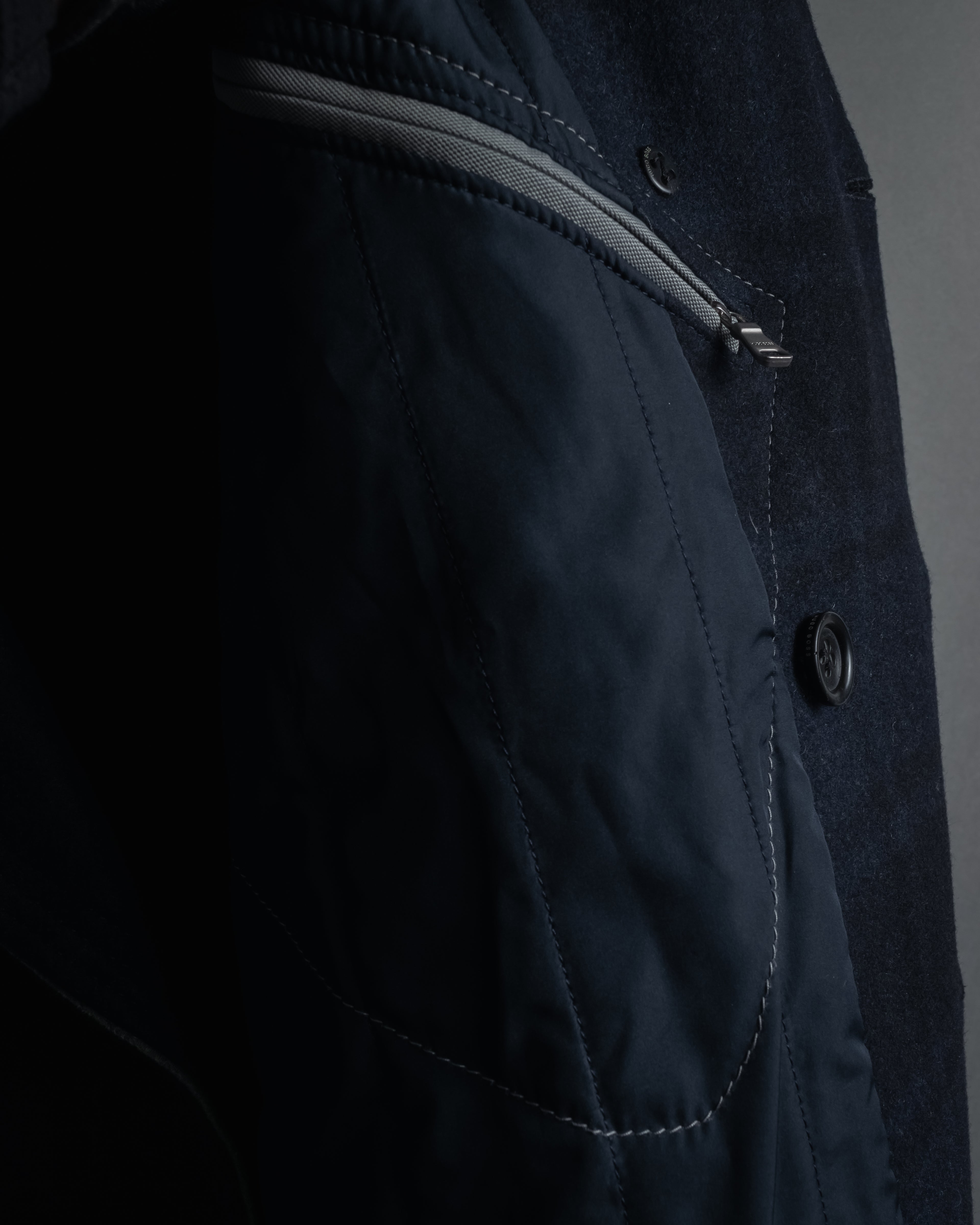 "HUGO BOSS" Double-breasted plaid coat