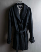"ETRO" Shawl collar belted mid-length coat