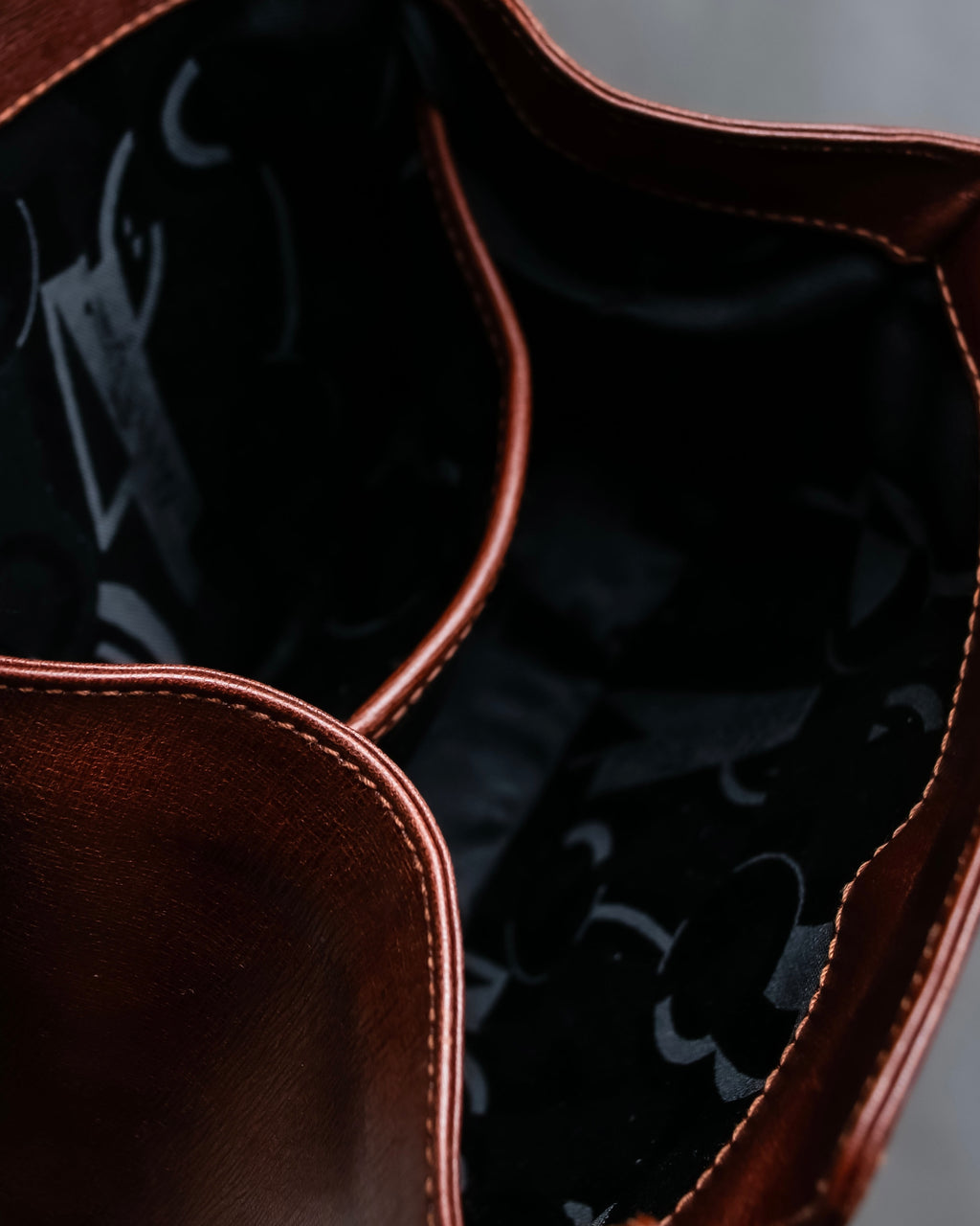 "Salvatore Ferragamo" Half-moon shaped Bordeaux color leather shoulder bag