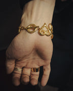 -SPECIAL- “Yves Saint Laurent” 80’s-90’s Hammered gold heart motif bracelet