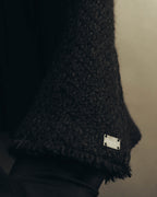 "CHANEL" 04AW Textured wool angora tweed zip jacket