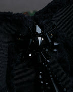 "GUCCI" Black bejeweled grosgrain ribbon