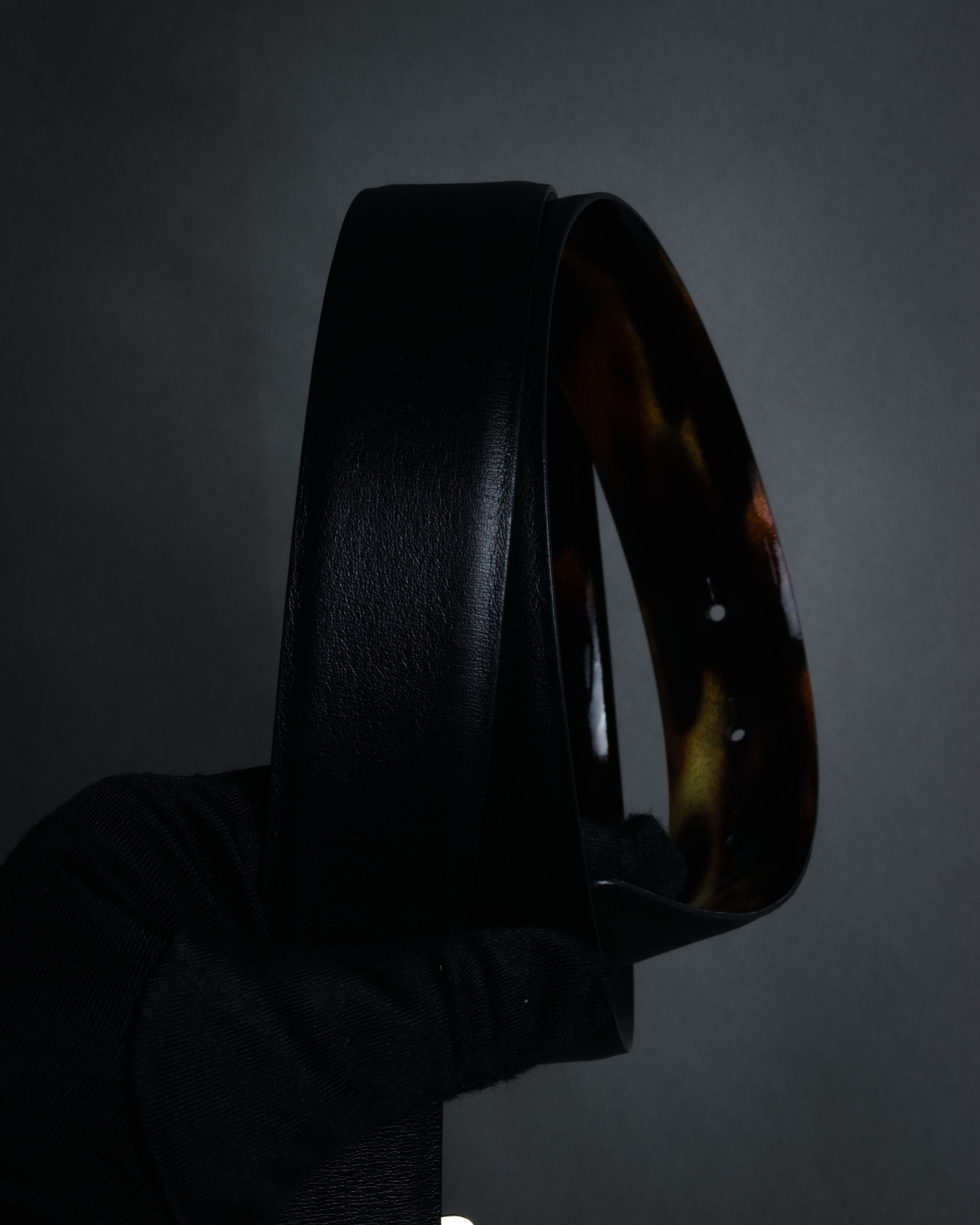 “Roger Vivier” 2010’s Patent tortoiseshell buckle belt