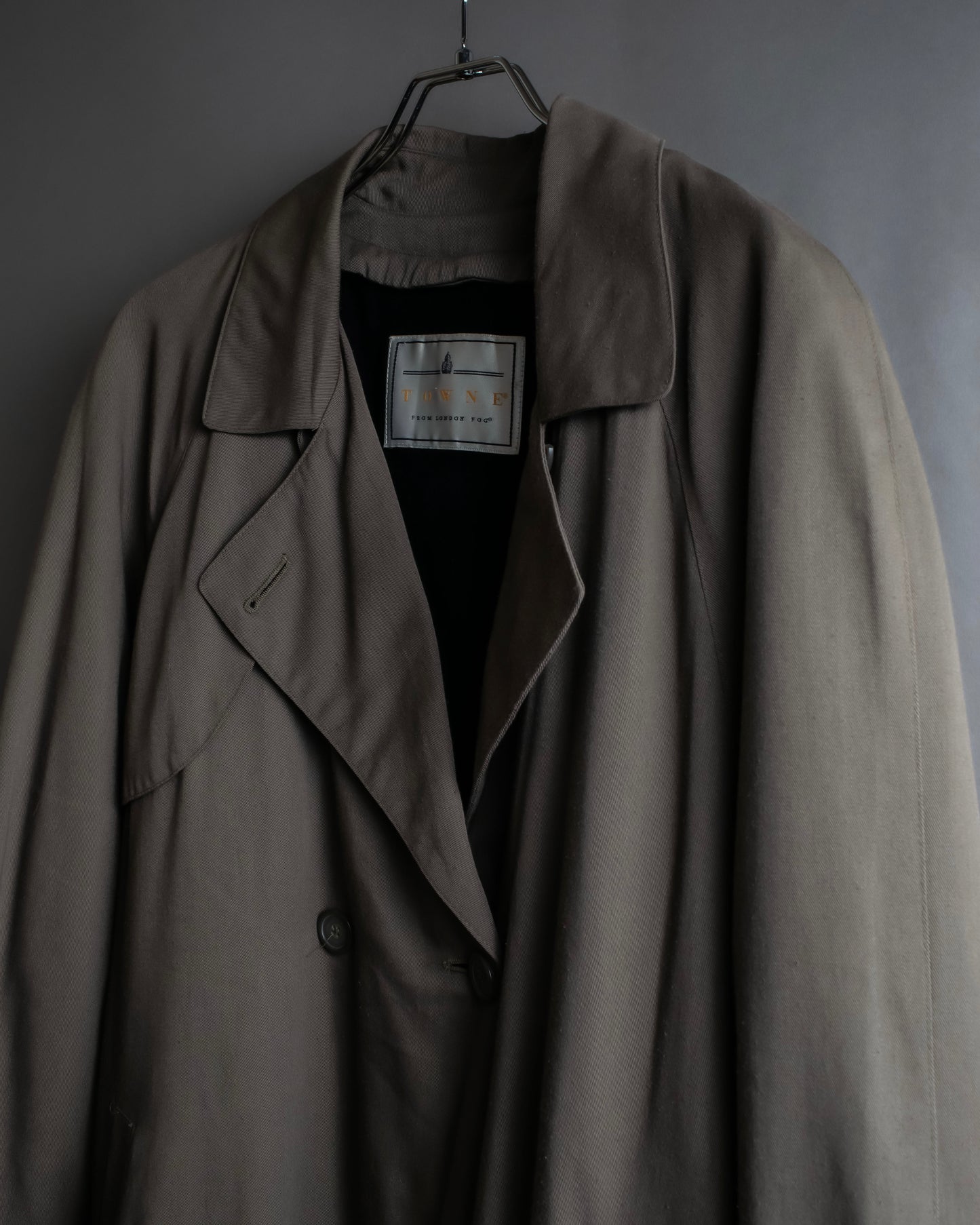 "Vintage matte texture long trench coat"