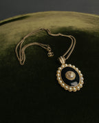 -SPECIAL- “CHANEL” 2017 Cruise Collection Pearl trimmed black pendant necklace