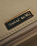 "HANAE MORI" 80's-90's Pleated butterfly clasp handbag