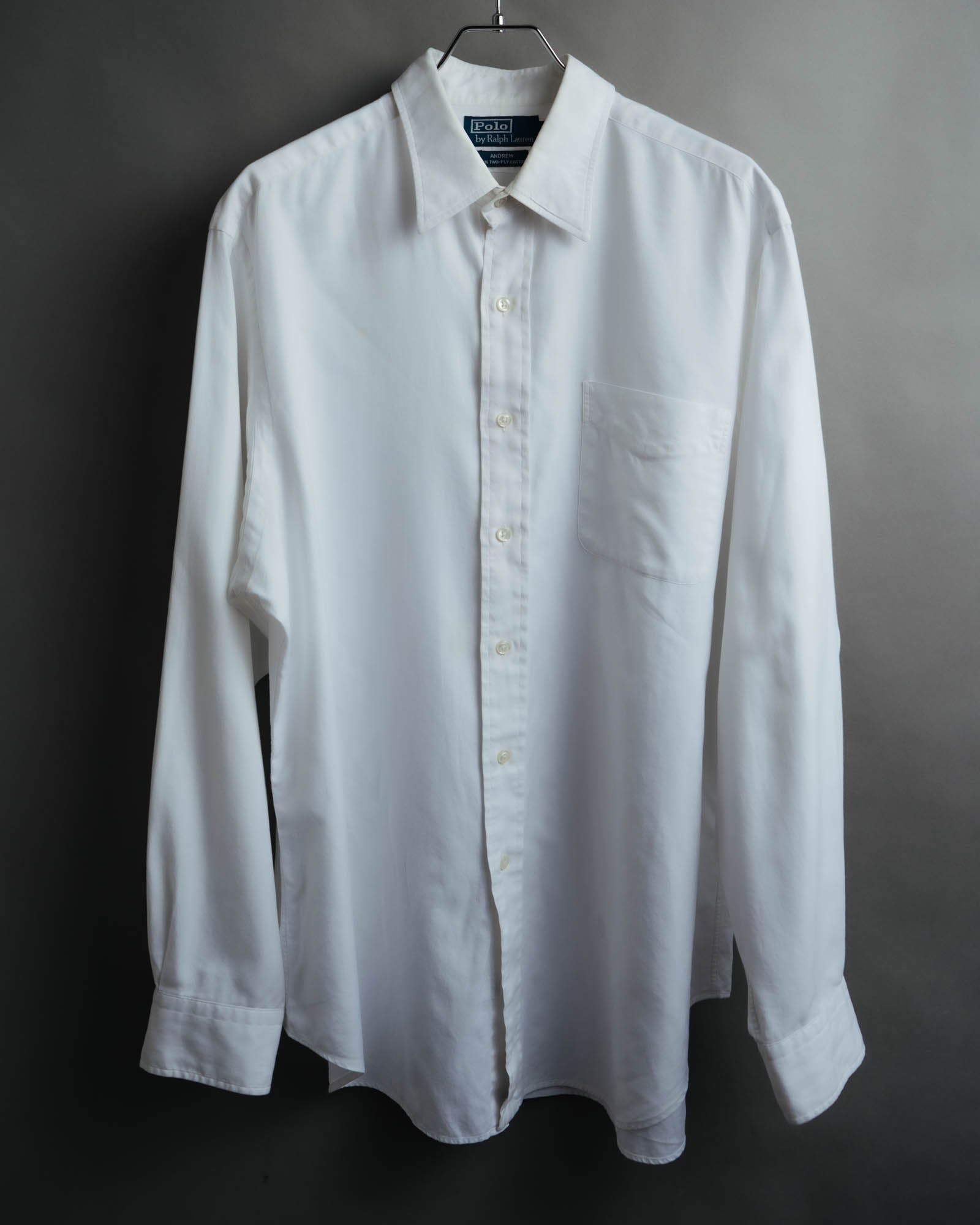 -MOOD MILLÉSIMES-
90’s-00’s andrew two-ply cotton white shirt by “Polo Ralph Lauren”