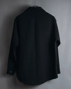 "Salvatore Ferragamo" 90’s signature engraved buttons wool shirt jacket